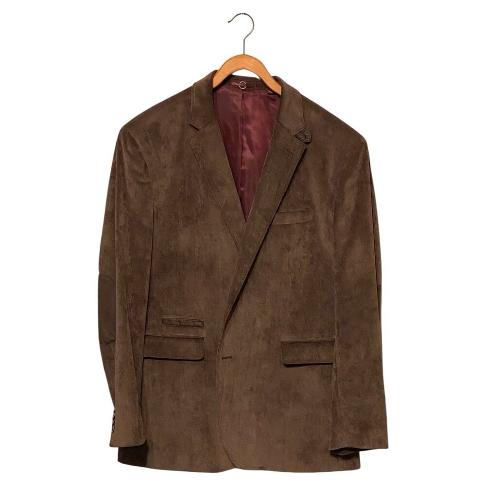 Johnston & Murphy Brown Corduroy Blazer 2 Button Men's XL 49-1290 w/ Elbow Patch